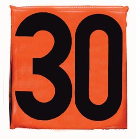 12" Sideline Markers - Set Of 11 (black On Orange) - Sportsplace.store