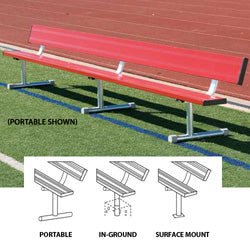 15' Surface Mount Bench w/back (colored) - Sportsplace.store