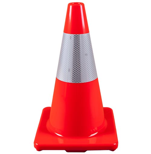 18" Orange Cone W/ 6" Reflective Collar - Sportsplace.store