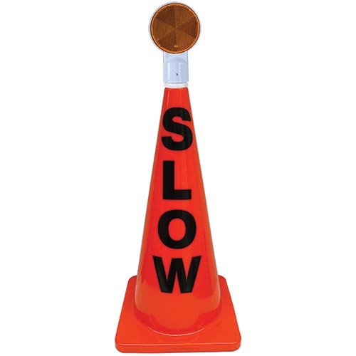 28" Orange Message Cone W/ Reflector (slow) - Sportsplace.store