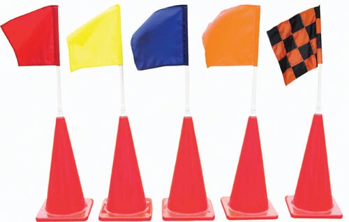 28" Orange/black Checkered Flag W/cone - Sportsplace.store