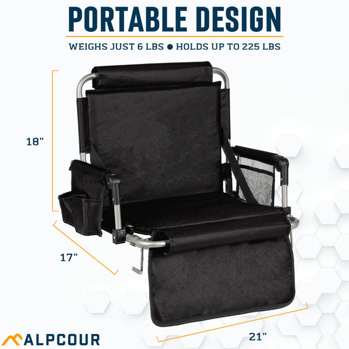 Alpcour Foldable Stadium Seat with Armrests