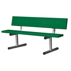 5' Portable Bench W/Back - Dk Green - Sportsplace.store