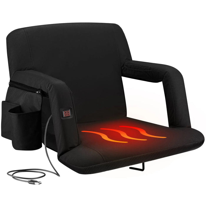 Alpcour Reclining Heated Stadium Seat with Armrests - Sportsplace.store