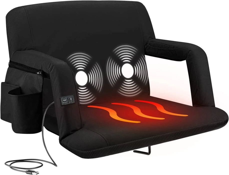 Alpcour Reclining Heated+Massage Stadium Seat with Armrests - Sportsplace.store