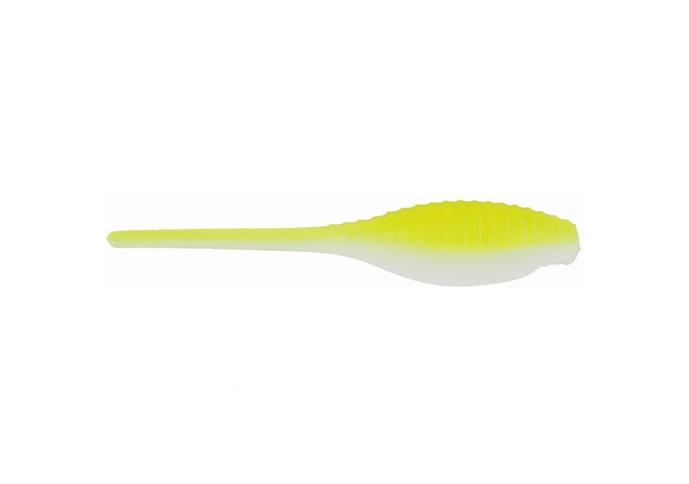 Bass A Pro Tiny Shad 2" 15ct Chartreuse White - Sportsplace.store