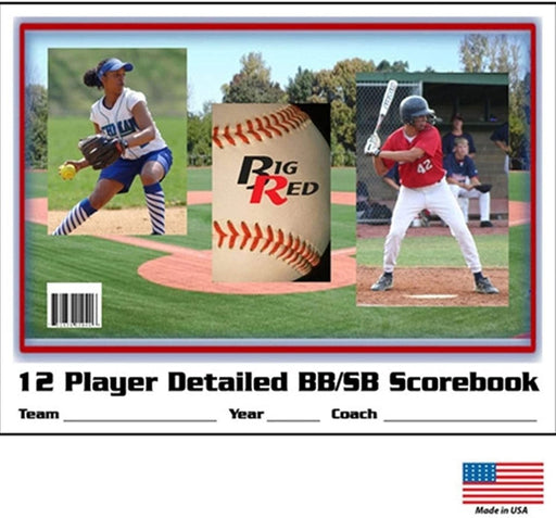 Big Red Baseball/Softball Scorebooks - 12 Player - Sportsplace.store