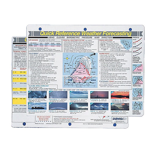 Davis Quick Reference Weather Forecasting Card - Sportsplace.store