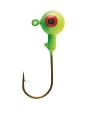 Eagle Claw Ball Jig Head 1/16 10ct Lime/Chart - Sportsplace.store
