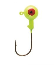 Eagle Claw Ball Jig Head 1/4 10ct Chartreuse - Sportsplace.store