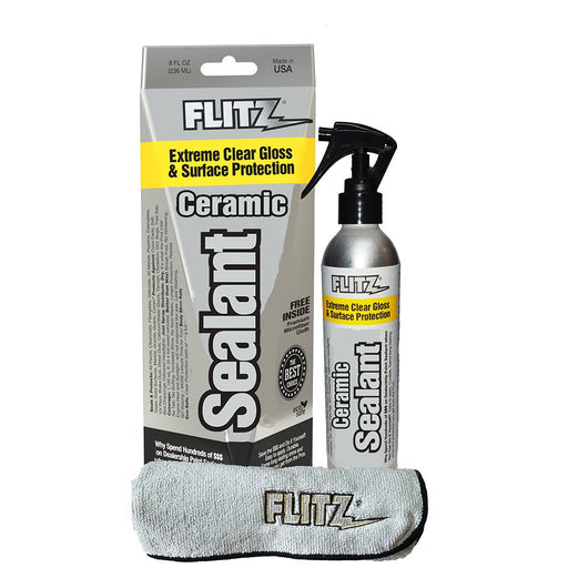 Flitz Ceramic Sealant Spray Bottle w/Microfiber Polishing Cloth - 236ml/8oz - Sportsplace.store