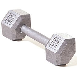 Hex Dumbbell w/ Straight Handle 15 lb - Sportsplace.store