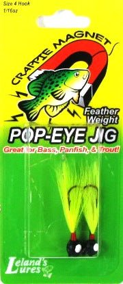 Leland Pop Eye Jig 1/16 2ct Black/Chartreuse - Sportsplace.store