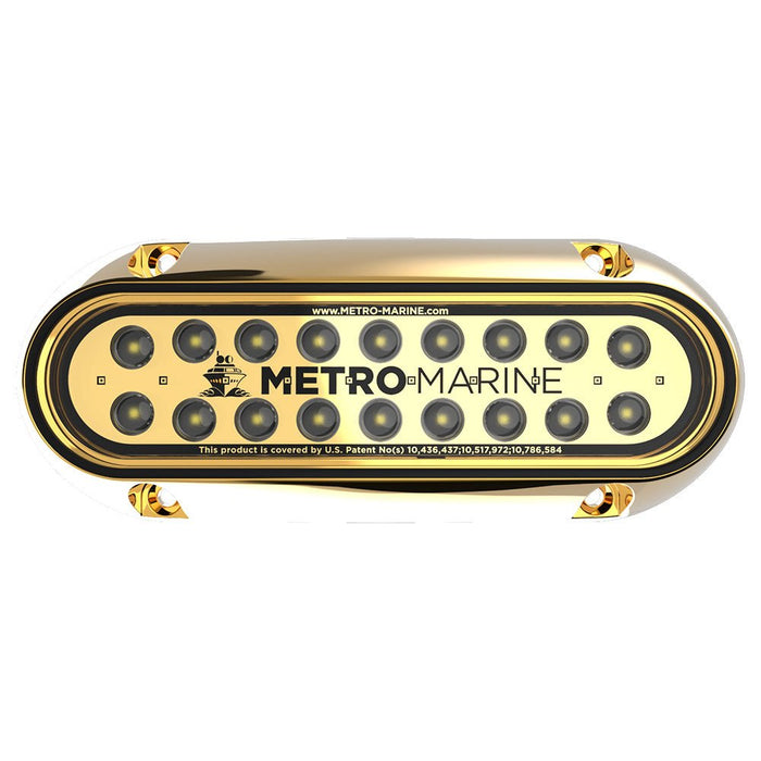 Metro Marine High - Output Elongated Underwater Light w/Intelligent Monochromatic LED's - White, 90° Beam - Sportsplace.store