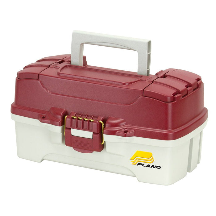 Plano 1 - Tray Tackle Box w/Duel Top Access - Red Metallic/Off White - Sportsplace.store