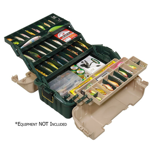 Plano Hip Roof Tackle Box w/6 - Trays - Green/Sandstone - Sportsplace.store