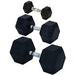 Rubber Encased Solid Hex Dumbbell 15lb - Sportsplace.store