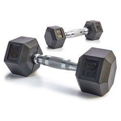 Rubber Encased Solid Hex Dumbbells 3LB - Sportsplace.store