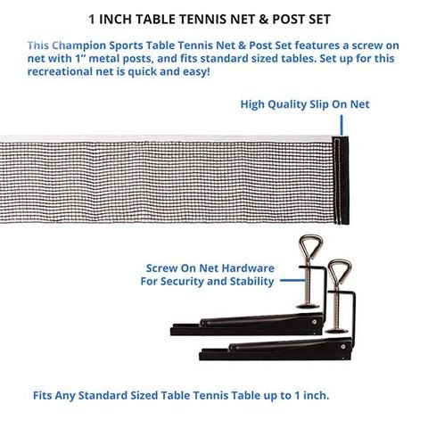 Screw-On Table Tennis Net & Post Set - Sportsplace.store