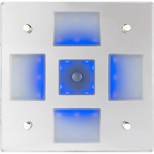 Sea - Dog Square LED Mirror Light w/On/Off Dimmer - White & Blue - Sportsplace.store