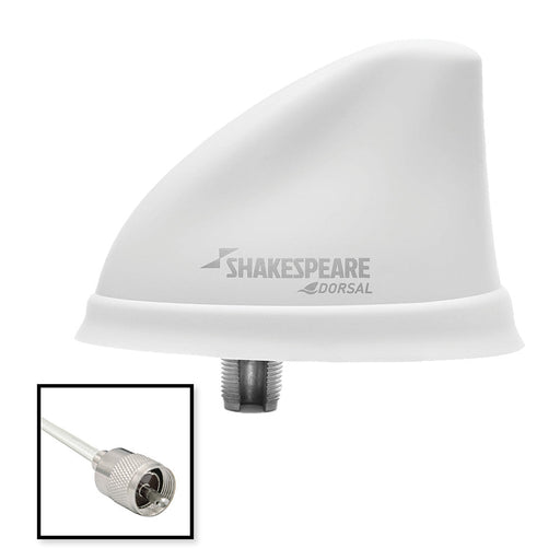 Shakespeare Dorsal Antenna White Low Profile 26' RGB Cable w/PL - 259 - Sportsplace.store