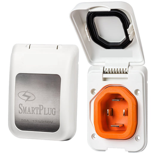 SmartPlug 50 AMP Male Non - Metallic Inlet Cover - White - Sportsplace.store