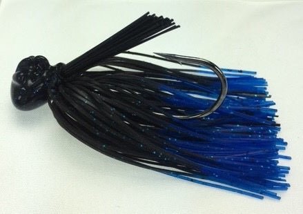 Stanley Stand - Up Football Jig 1/2oz Black/Blue Fire Tip - Sportsplace.store