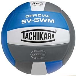 Tachikara Sv - 5wm Leather Indoor Volleyball - Blue/white/silver - Sportsplace.store