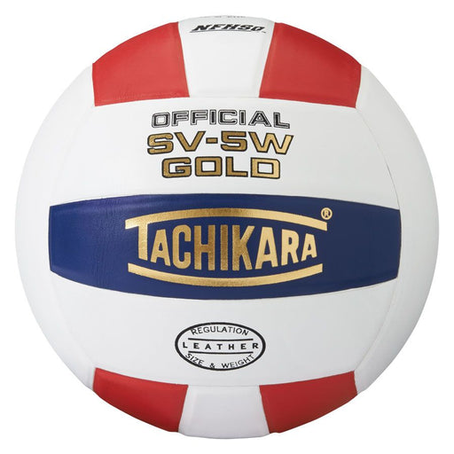 Tachikara Sv5w Gold Leather Volleyball - R/w/b - Sportsplace.store