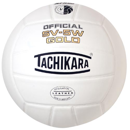 Tachikara Sv5w Gold Leather Volleyball - White - Sportsplace.store