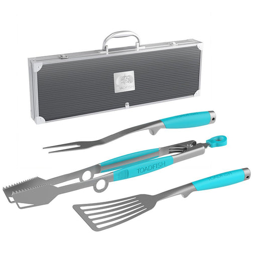 Toadfish Ultimate Grill Set + Case - Tongs, Spatula & Fork - Sportsplace.store