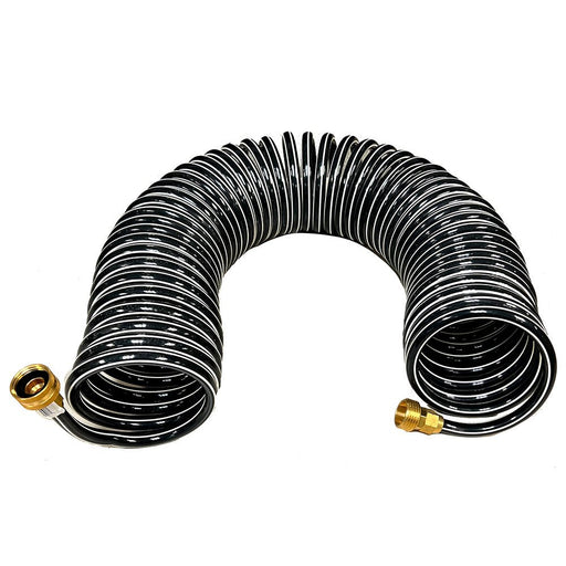 Trident Marine Coiled Wash Down Hose w/Brass Fittings - 25' - Sportsplace.store