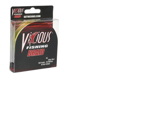 Vicious Braided Line HiVis Yellow 150yd 10lb - Sportsplace.store