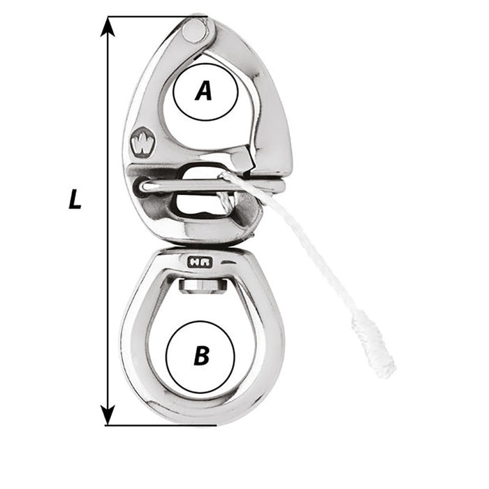 Wichard HR Quick Release Snap Shackle With Large Bail - 80mm Length - 3 - 5/32" - Sportsplace.store