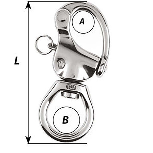 Wichard HR Snap Shackle - Large Bail - Length 105mm - Sportsplace.store