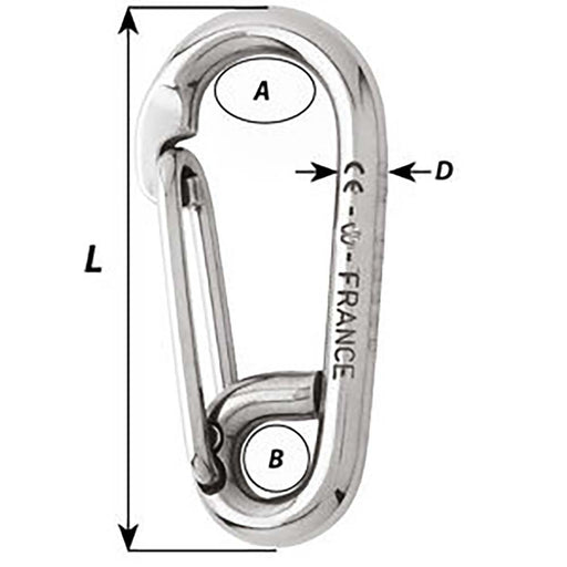 Wichard Symmetric Carbine Hook - Length 80mm - 5/16" - Sportsplace.store