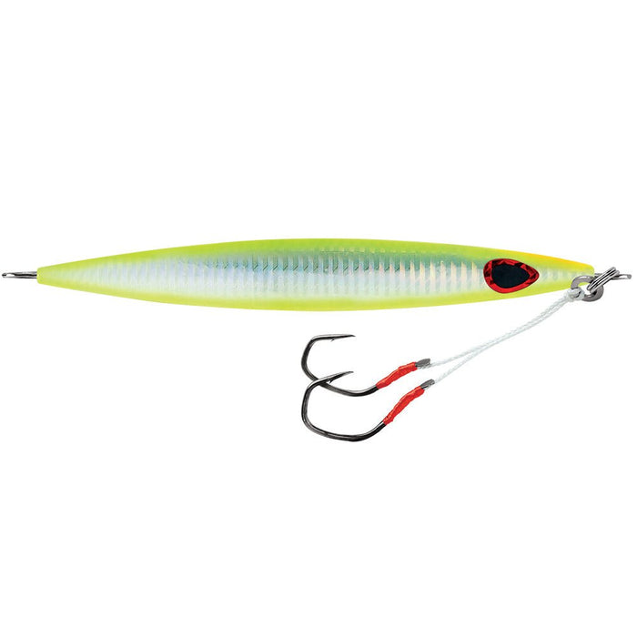 Williamson Kensaki 120 Jig - 5.25" - 4.25oz - UV Chartreuse Glow Zebra - Sportsplace.store